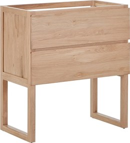 Szafka pod umywalkę z litego dębu - Jasny naturalny - 80 cm - TARELO
