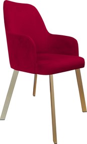 Krzesło WESTA tkanina Welur noga metalowa elegancki styl loftowy : Kolor nogi - Złota profil, Kolor tkaniny - VELVET - MG31, Typ siedziska - Siedzisko stałe