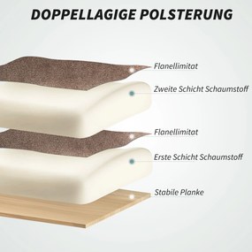 HOMCOM Ergonomiczny fotel biurowy, regulowane oparcie, podnóżek, miękki materiał, Jasnobrązowy