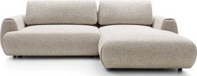 Beżowa melanżowa kanapa narożna z funkcją spania D5-A31