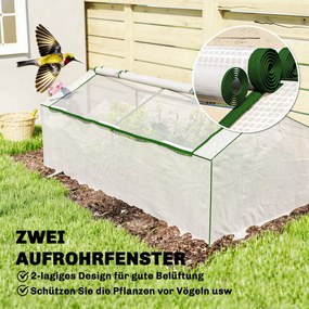 Outsunny Szklarnia z oknem, folia siatkowa PE, mrozoodporna folia szklarniowa, cieplarnia 180 x 90 x 70 cm Biały | Aosom PL