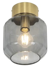 Inteligentna lampa sufitowa mosiężna z przydymionym szkłem w komplecie z WiFi A60 - Stiklo Nowoczesny Oswietlenie wewnetrzne