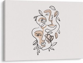 Obraz - Makijaż twarzy ze sztuką linii (70x50 cm)