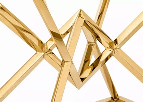 Złoty stół GLAMOUR ze szklanym hartowanym blatem do luksusowego gabinetu biura salonu