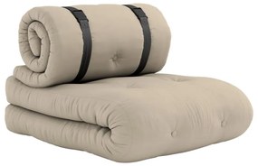 Beżowy fotel rozkładany odpowiedni na zewnątrz Karup Design OUT™ Buckle Up Beige
