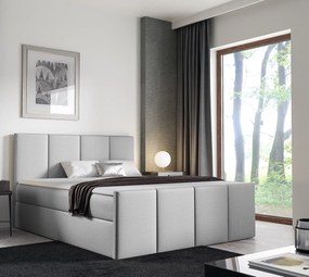 Jasnoszare łóżko welurowe z zagłówkiem 5 rozmiarów P2-T69