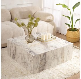 Stolik kawowy PRIZMA 35x90 cm w dekorze marmuru