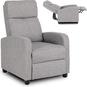 Fotel Rozkładany DANNY Wypoczynkowy z Podnóżkiem Szary Nowoczesny
