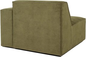 Zielony końcowy moduł sztruksowej sofy Scandic Sting, 101 cm, prawostronny