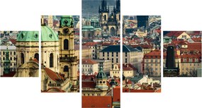 Obraz - Panorama Pragi (125x70 cm)