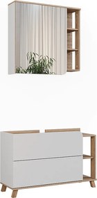 Zestaw mebli łazienkowych sonoma/biały 100x35x65 karen