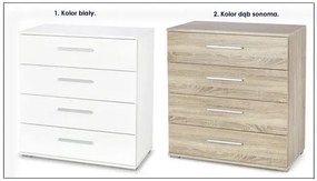 Minimalistyczna komoda Kaloe C4 - biała + dąb sonoma