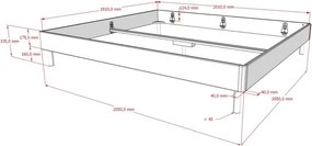 Łóżko dwuosobowe z litego drewna dębowego bez zagłówka i stelaża w naturalnym kolorze 180x200 cm Forrest – Vipack