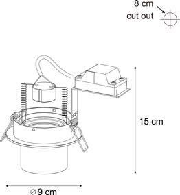 Nowoczesny podtynkowy reflektor GU10 50 mm okrągły, regulowany - Installa