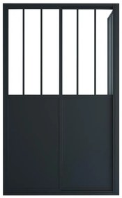 Parawan prysznicowy z drzwiami przesuwnymi w kolorze czarnym matowym w stylu industrialnym - 120 x 80 x 195 cm - URBANIK