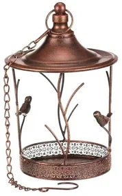 Wiszący metalowy podajnik/karmnik miedziany, 17 x17 x 70 cm