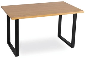Stół Prostokątny GLOS 135 cm Dąb Złoty/Czarny do Jadalni Nowoczesny Loft