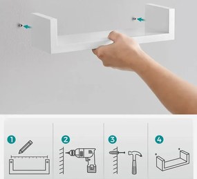 Komplet 3 białych półek ściennych nowoczesnych - Voltan