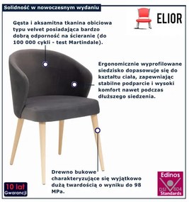 Czarne welurowe krzesło na bukowych nogach Z2-Z68