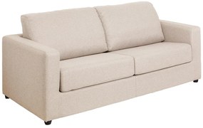 Kanapa 3-osobowa rozkładana typu express z beżową tapicerką - Miejsce do spania 140 cm - Materac 14 cm - DONETO