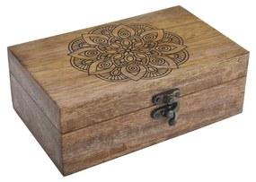 Pudełko InDecor z drewna mango Mandala, 19 x 11 x6,5 cm, S