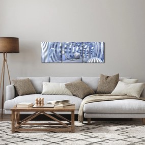 Obraz - abstrakcja 3D (z zegarem) (90x30 cm)