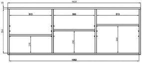 Komoda GABI 160cm dąb hikora wisząca KOCOT MEBLE