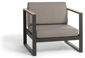 Szary metalowy fotel ogrodowy Landsape Teak – Diphano