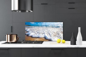 Szkło do Kuchni na Ścianę Piaszczysty Brzeg Oceanu