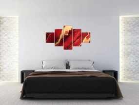Obraz - Czerwono-złoty marmur (125x70 cm)