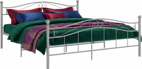 Szare duże łóżko metalowe 160x200 cm S6-R10