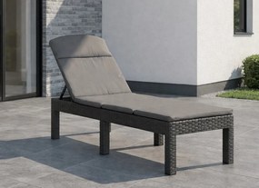 Leżak ogrodowy basenowy Aquaris SL-01C z poduszką, składany, kolor szary