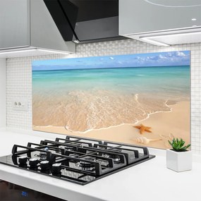 Szkło do Kuchni na Ścianę Rozgwiazda Na Piasku