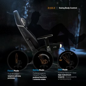 Fotel gamingowy Diablo X.Eye Prime, Normal Size, Burned Black