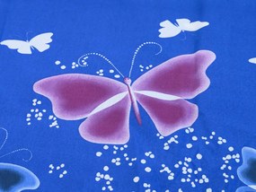 PrzytulneMieszkanie.pl PrzytulneMieszkanie.pl Pościel bawełniana VIOLET BUTTERFLY ciemnoniebieski, 100% bawełna Rozmiar pościeli: 2 szt 70 x 90 cm | 200 x 220 cm