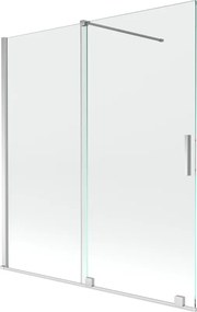 Mexen Velar parawan nawannowy 2-skrzydłowy rozsuwany 150 x 150 cm, transparent, chrom - 896-150-000-01-01