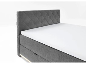 Szare łóżko boxspring ze schowkiem 180x200 cm Messina – Meise Möbel