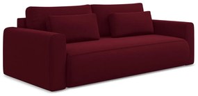 Bordowa aksamitna rozkładana/ze schowkiem sofa 238 cm Kapua – Makamii