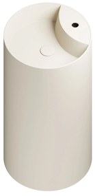 Umywalka z konglomeratu wolnostojąca okrągła beżowa matowa 87 x 44 cm KALMI BEIGE MATT z otworem na baterię : Podłączenie syfonu - Do ściany