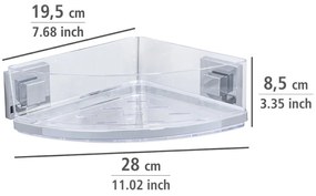 Narożna półka łazienkowa QUADRO,Vacuum-Loc pod prysznic, WENKO