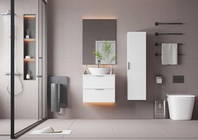 Biały Zestaw do Łazienki 60cm Szafka z Blatem Pile