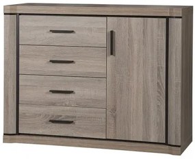 Komoda z szafką i szufladami dąb truflowy - Rectano 5X