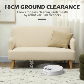 HOMCOM Dwumiejscowa Sofa, kompaktowa, przyjazna dla skóry, do 240 kg, 130x74x79 cm, Kremowa