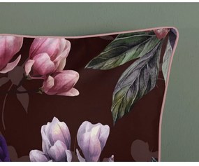 Bordowa pościel jednoosobowa z bawełny organicznej Descanso Gerbera, 140x220 cm