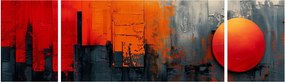Obraz - Abstrakcyjny obraz miasta (170x50 cm)