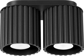 Lampa Sufitowa Minimalistyczny Aura, Aluminium - 2 Źródło - L.21 X H.12 Cm - Czarny