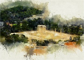 Obraz na szkle - Świątynia Zeusa, Ateny, Grecja (70x50 cm)