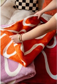 Pomarańczowy koc 150x200 cm Swirl – noo.ma