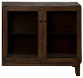 Brązowa witryna z litego drewna mango 180x87x35 cm Ravi – Ixia