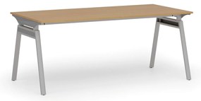 Biurko PRIMO SIGMA, 180x90 cm, szara podstawa, buk